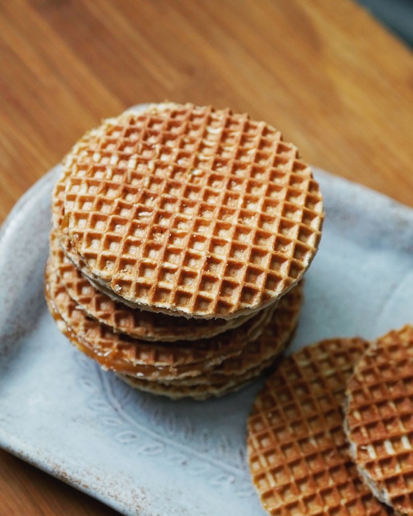 Stroopwafels on a plate